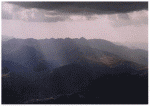Abishir-Ahub. View of Grand Caucasus Ridge. Storm coming